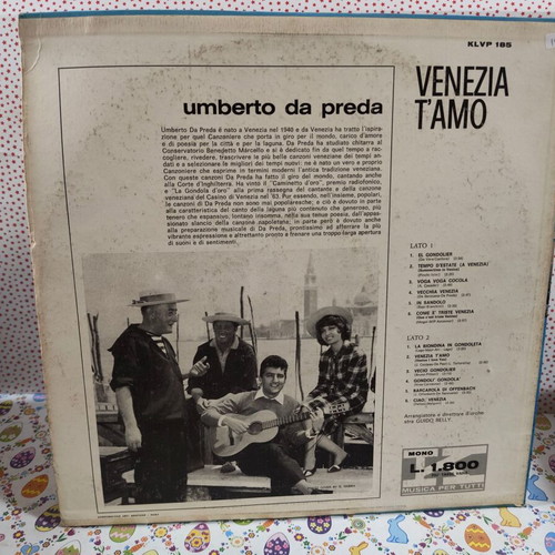 Umberto Da Preda Venezia T'Amo vinyl record used, very good condition