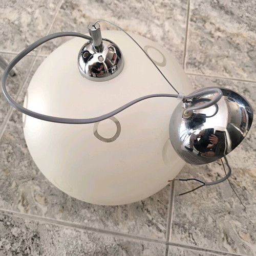 Pendant glass lamp 1XE27 MAX 60W white φ30cm like new