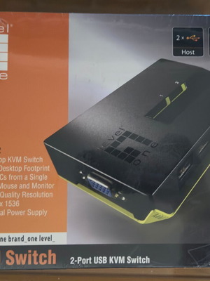 LevelOne KVM-0222 2-Port USB KVM Switch new