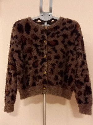 Zara jacket L like new, animal print fuzzy