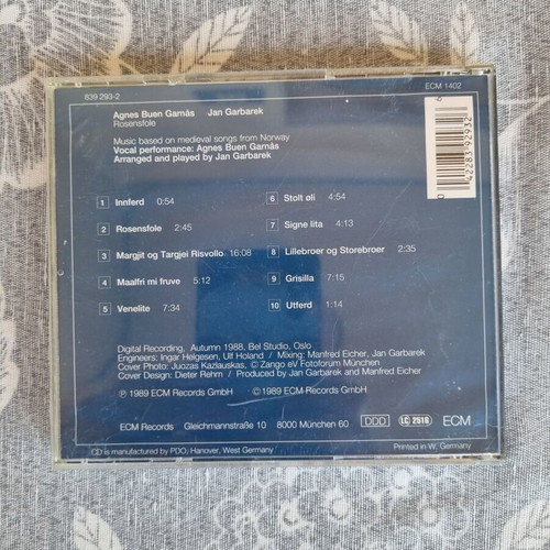 Agnes Buen Garnas Jan Garbarek Rosensfole CD like new, jazz