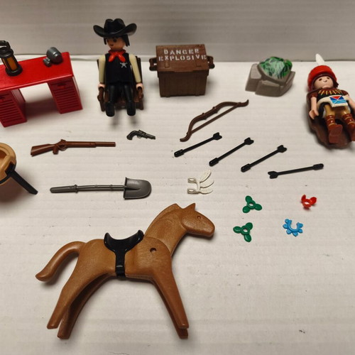 Playmobil West Sheriff and Indian Set like new