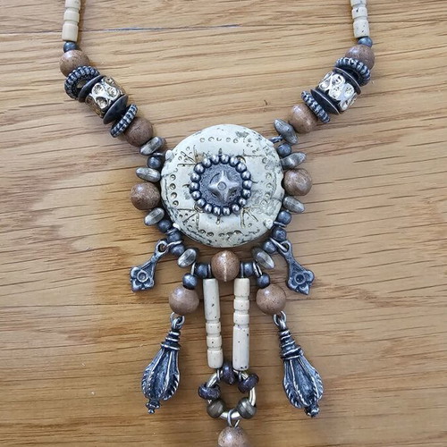 Set of three vintage boho style necklaces used