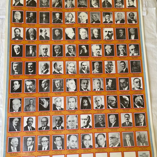 Political-historical map of Greek prime ministers, kings and presidents used 1827-1990