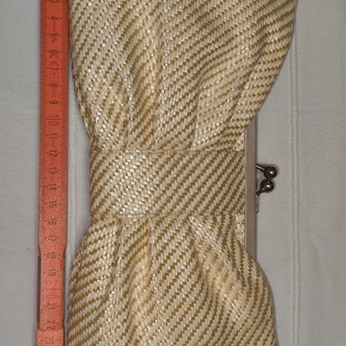 Accessorize clutch like new, beige with silver chain