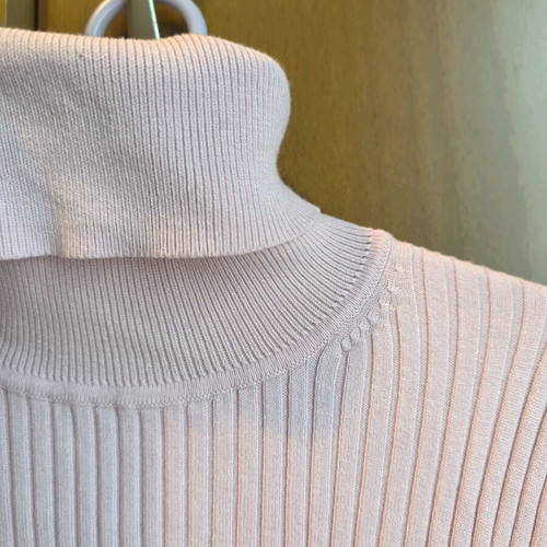 Zara pink turtleneck ribbed blouse new size medium