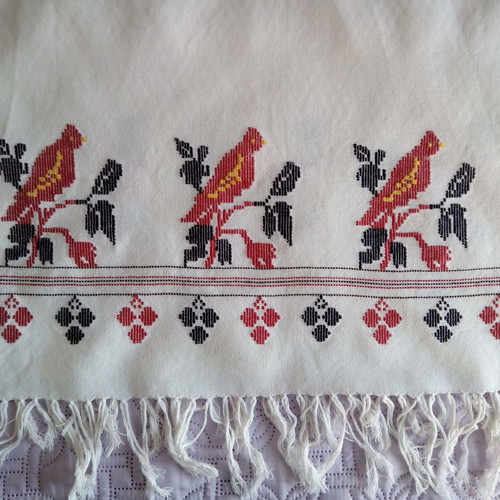 Traditional Cretan table runner new with red birds