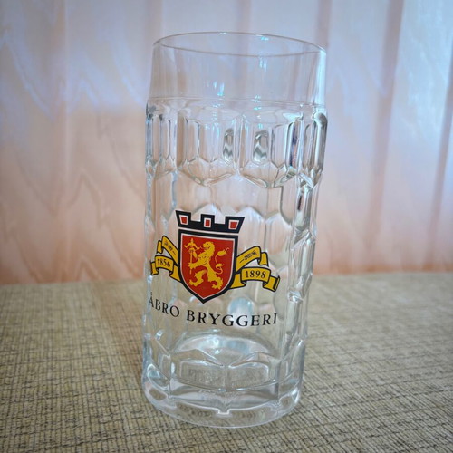 Åbro Bryggeri beer mug new, thick glass with classic logo