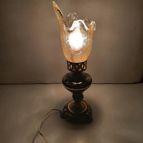 Porcelain and bronze lamp like new, 1960-70