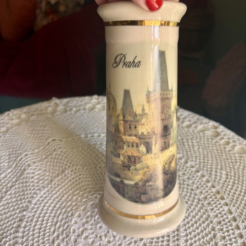 Prague Ceramic Beer Stein Mug New, Tall Elegant Shape