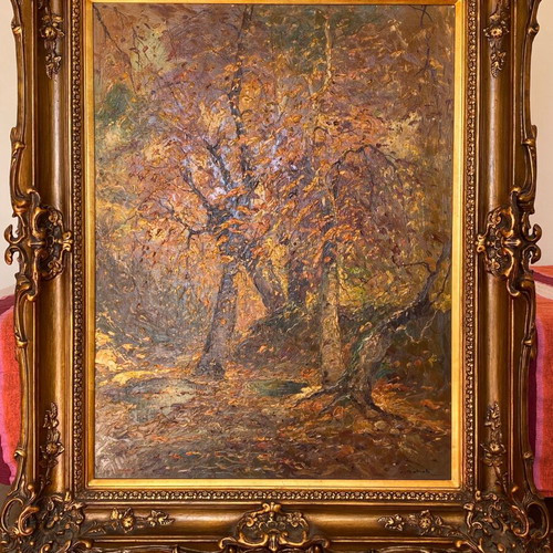 Armeno Mattioli oil painting autumn landscape like new
