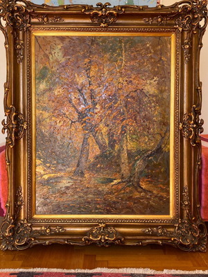 Armeno Mattioli oil painting autumn landscape like new