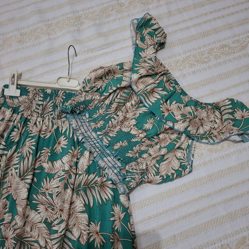 Defox Summer Set cotton crop top and maxi skirt like new
