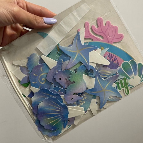 Mermaid party theme set new with cake decorations, 10 hats, 12 candy boxes, 3 candle boxes