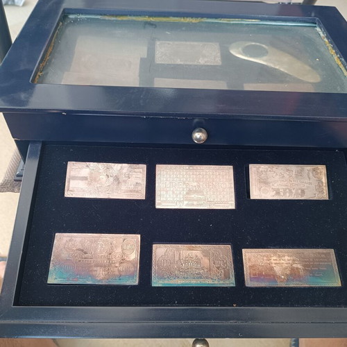 Silver Plates 1000 Grade Used Greek Banknotes Collectible Set