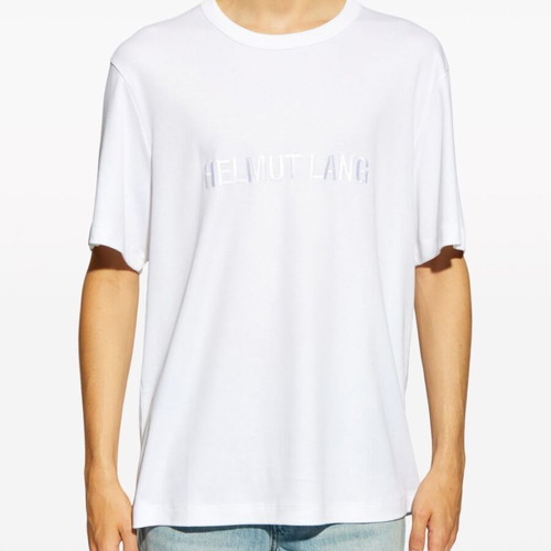 T-Shirt κοντομάνικη μπλούζα Helmut Lang logo λευκή μέγεθος Large καινούργιο