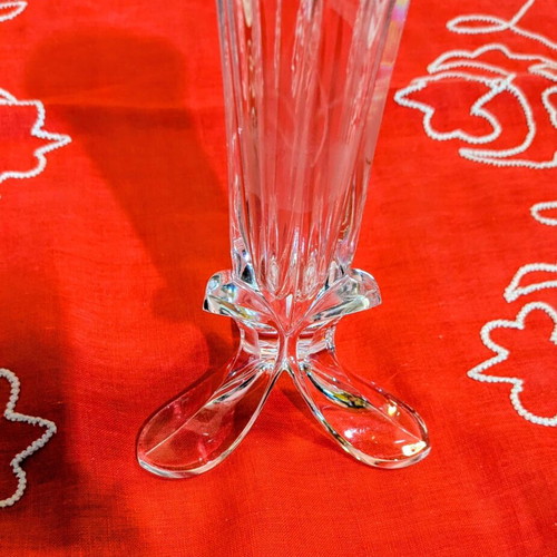 Cristal d'Arques Bandol vintage crystal bud vase, 22cm