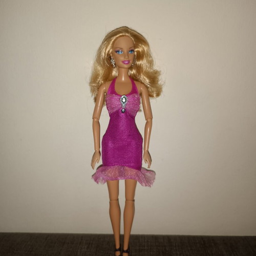 Barbie Fashionistas Glam Doll used, pink dress, 100+ poses