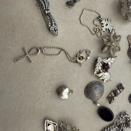 Silver earrings and pins used with 925 hallmark