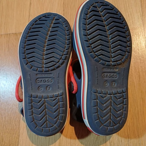 Crocs sandals used, size 23-24, blue and red