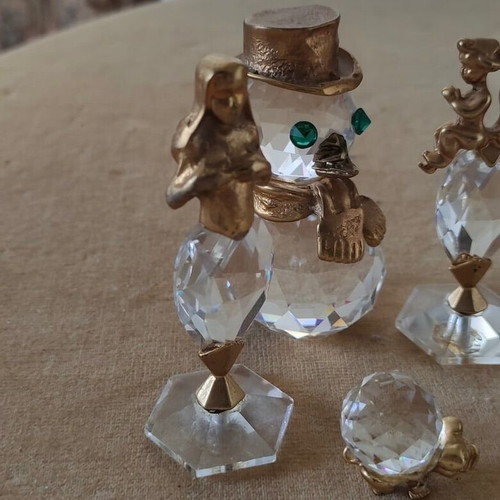 Small Swarovski collection with gold-plated decoration 5 pieces used
