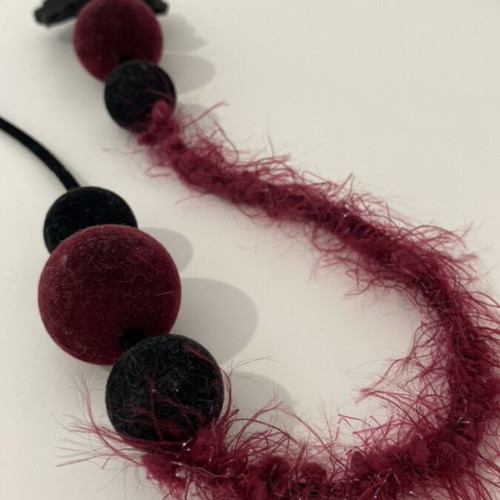 Handmade necklace with felt like new