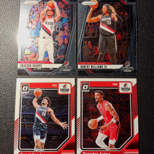 2024-2025 Panini Prizm and Donruss Optic Portland Blazers cards like new