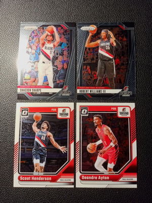 2024-2025 Panini Prizm and Donruss Optic Portland Blazers cards like new
