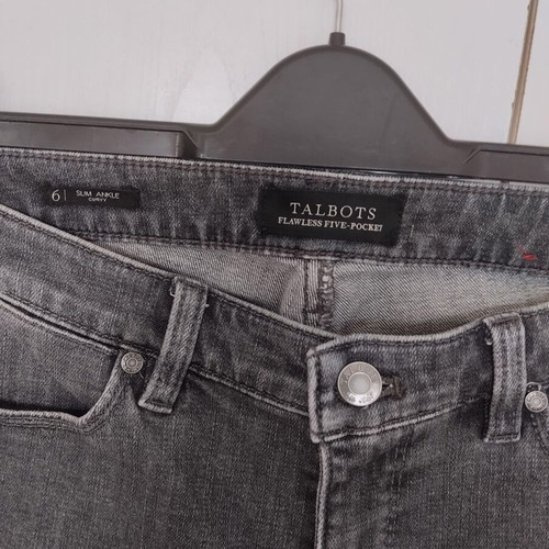 Talbots slim ankle curvy gray jeans like new, small medium