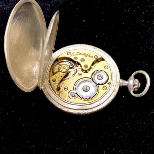 Silver pocket watch used, 50mm diameter, from 1900