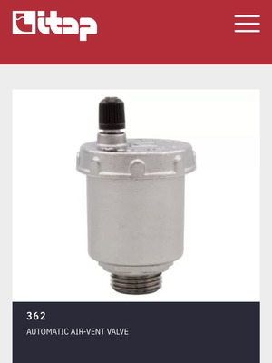 ITAP 362 Automatic Air-Vent Valve 1/2" pack of 10 new