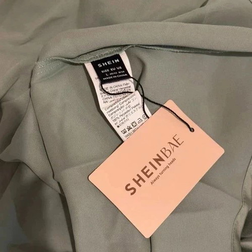 Shein dress official long new multicolor green