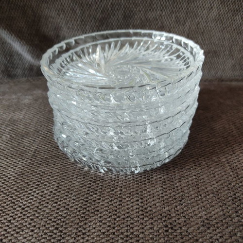 Vintage crystal dessert plates set of 6