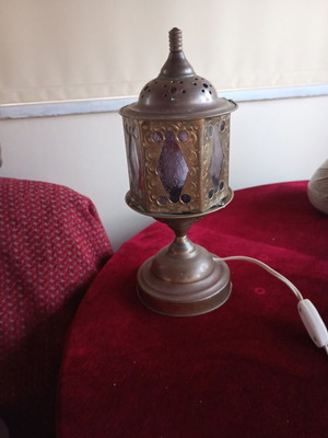 Brass table lamp used, height 0.34 m