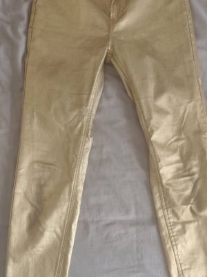 Stradivarius Gold Metallic Fitted Pants like new, size XL