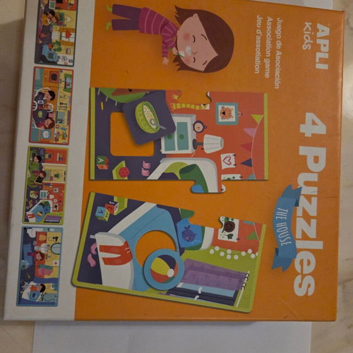 Apli Educational Puzzle Set used, house theme, 4 puzzles