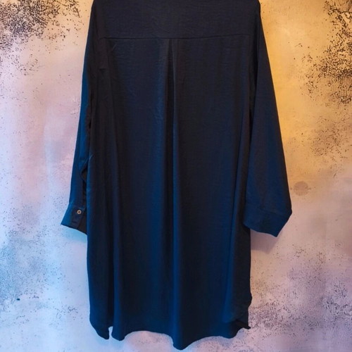 Oversized tunic shirt dress used, dark blue, one size