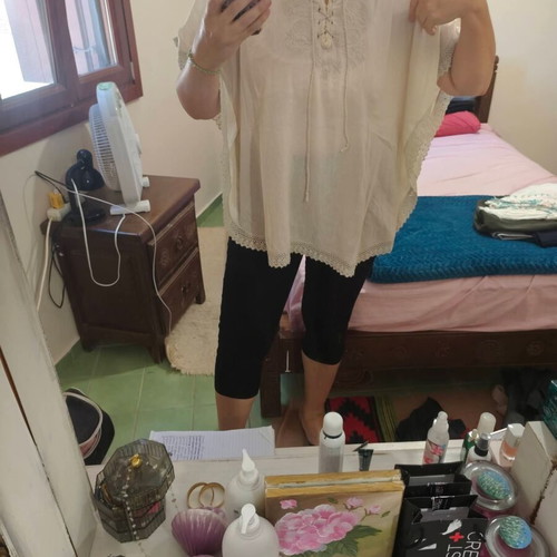 Kaftan short beachwear used, one size up to XL, beige