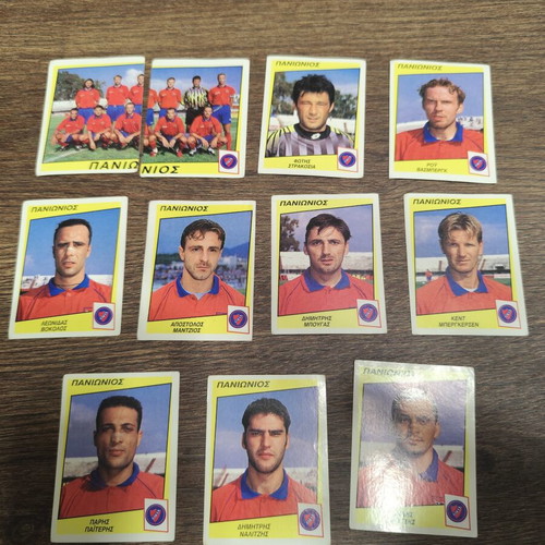 Panini Football 98 Panionios collectible stickers, like new, set of 11