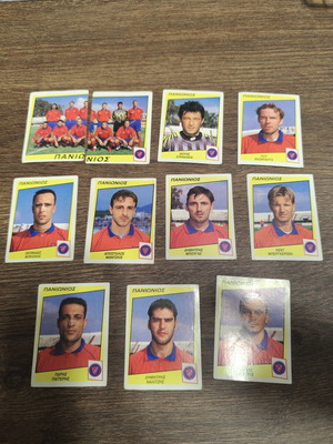 Panini Football 98 Panionios collectible stickers, like new, set of 11