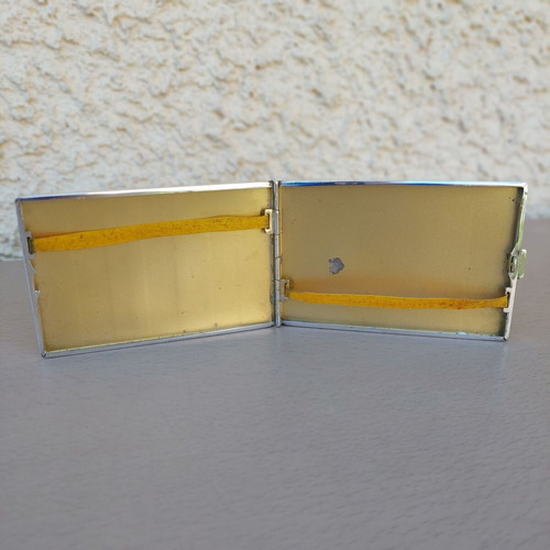 Alpacca Hoka silver cigarette case used, 60's vintage