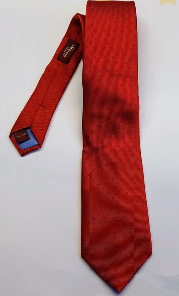 TM Lewin Red Silk Tie – Polka Dot Pattern