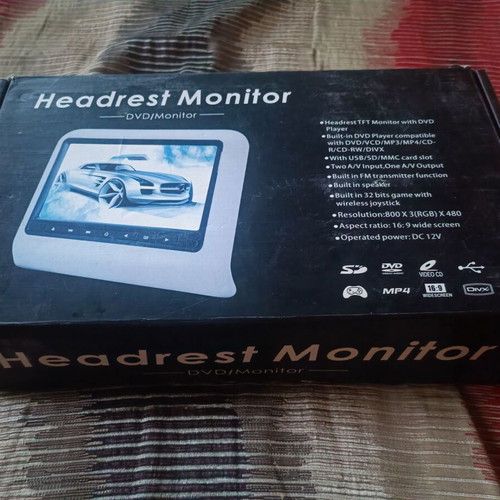 Headrest TFT Monitor with DVD Player, 9-inch digital screen