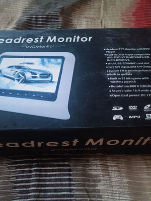 Headrest TFT Monitor with DVD Player, 9-inch digital screen