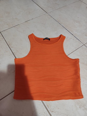 Orange sleeveless top Tally Weill size small like new