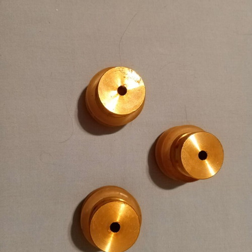 3 brass door stops with rubber rings