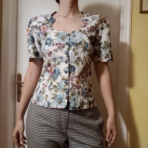 Vintage Floral Blouse & Other Stories M 100% Cotton Like New