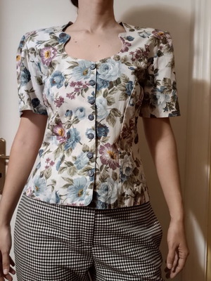 Vintage Floral Blouse & Other Stories M 100% Cotton Like New