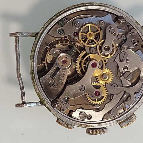 Men's mechanical chronograph watch military steel case 1936, 34mm