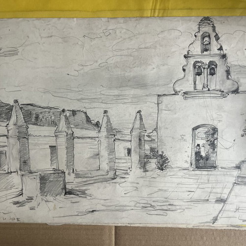 Paul Hannaux 1935 Palaiokastritsa graphite drawing used
